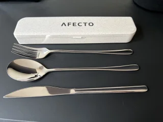 Afecto bestekset to go RVS lepel vork mes