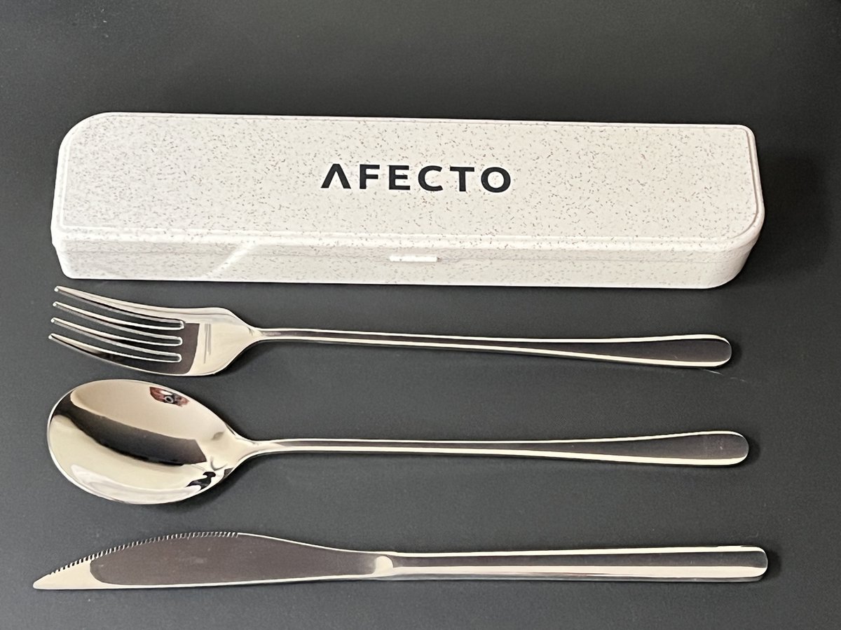 Afecto bestekset to go RVS lepel vork mes