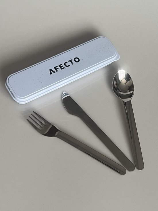 Afecto To Go bestekset RVS blauw