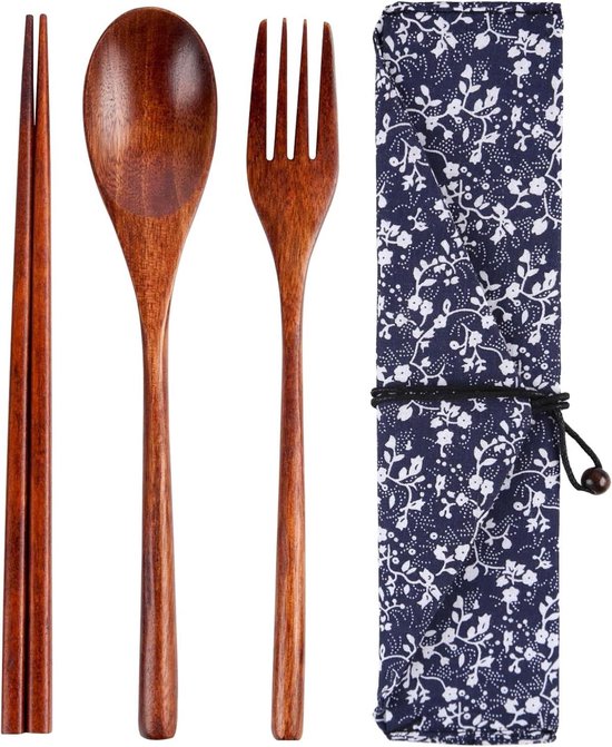Allecto Plus houten bestekset 3-delig Japanse stijl
