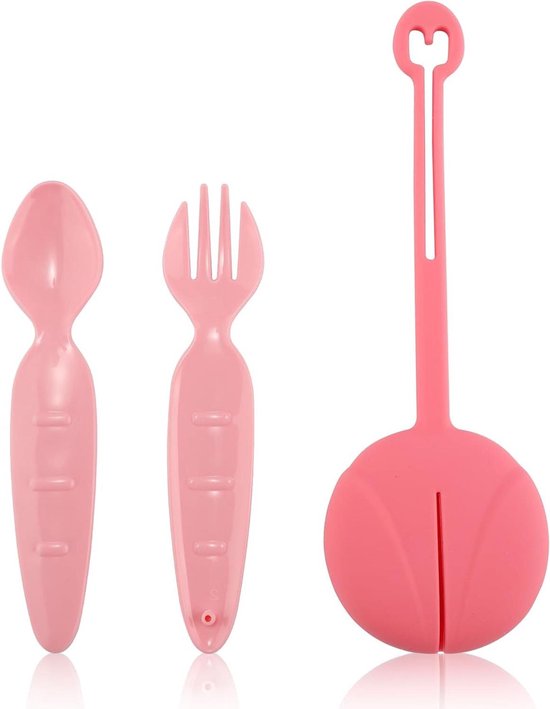Allecto Plus Kinderbestekset 3-delig Roze met Opbergdoos