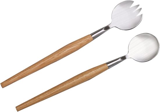 Allecto Plus Saladeservers Set RVS 2 stuks 28 cm