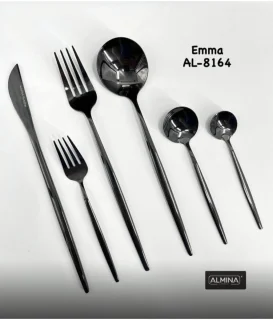 Almina Emma Bestekset 36-delig Edelstaal Zwart Zilver