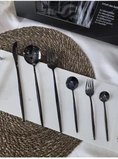 Almina Emma Bestekset 36-delig Edelstaal Zwart Zilver
