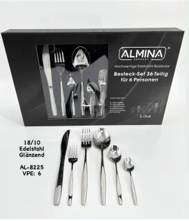 Almina Isabella Bestekset 36-delig voor 6 Personen Zilver