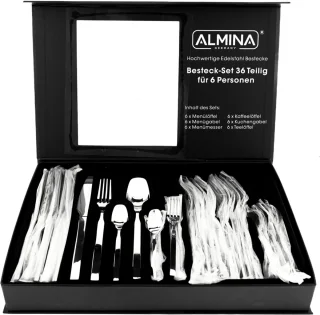 Almina Lucia Bestekset 36-delig Edelstaal 6 Personen