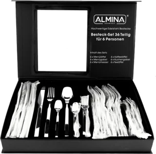 Almina Lucia Bestekset 36-delig Edelstaal 6 Personen
