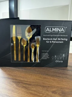 Almina Olivia Bestekset 36-delig 6 Personen Dof Goud