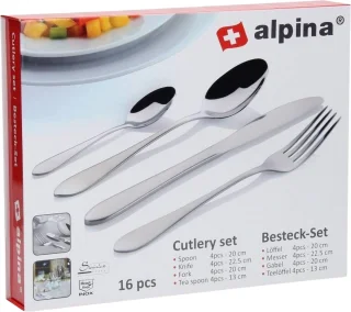 alpina Bestekset 16-delig RVS voor 4 Personen