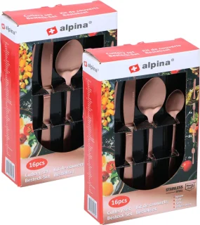 Alpina Bestekset 32-delig RVS Koperkleurig