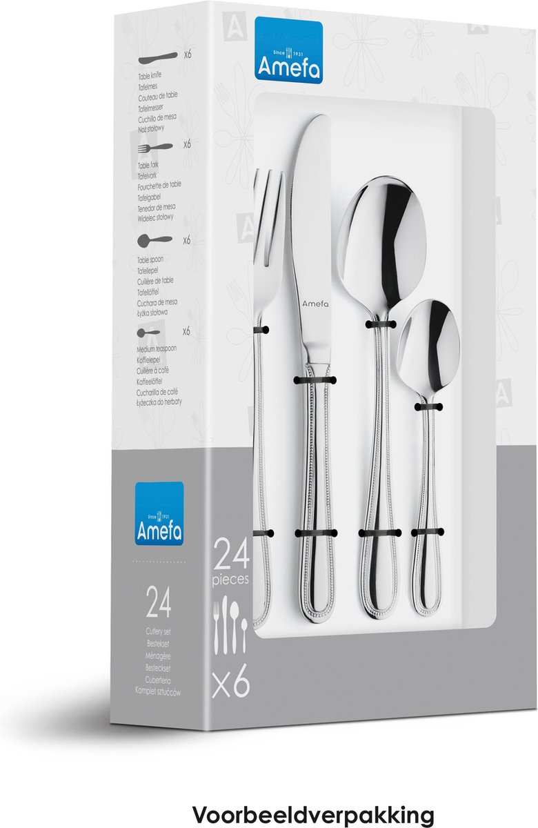 Wat vinden we goed aan de Amefa Ariane 24-delige bestekset voor 6 personen