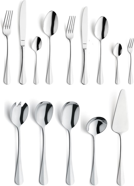 Amefa Baguette 60-delig bestekset zilver voor 6 personen review