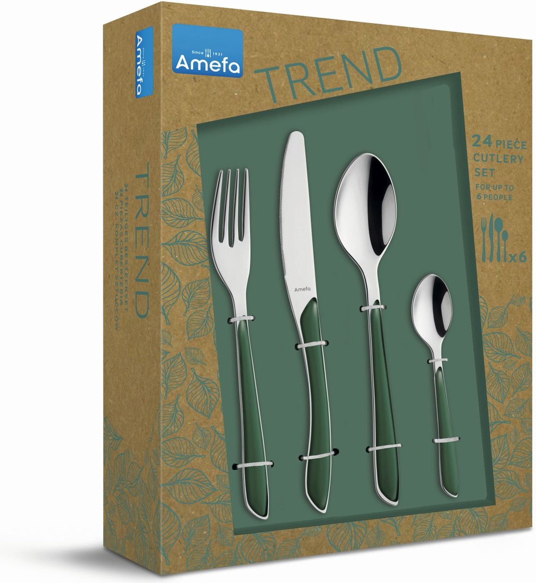 Wat vinden we goed aan de Amefa Eclat 24-delige Bestekset Groen