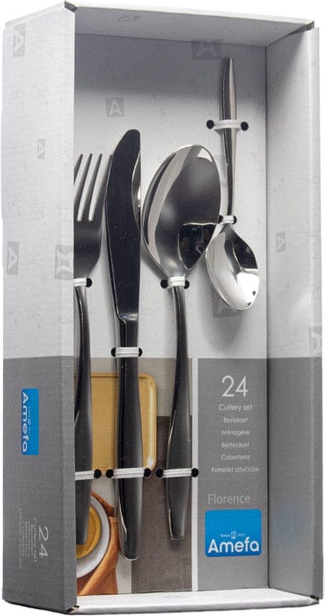 Wat vinden we goed aan de Amefa Florence 24-delige bestekset 6 personen
