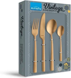 Amefa Manille 16-delige bestekset Stonewash Goud