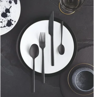 Amefa Manille 16-delige bestekset Stonewash Zwart