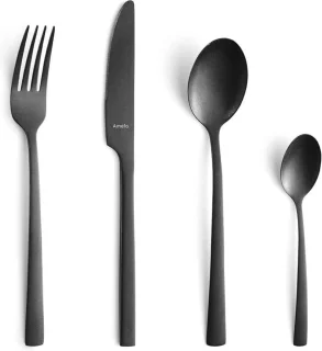 Amefa Manille 16-delige bestekset Stonewash Zwart