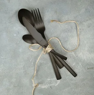 Amefa Manille 16-delige bestekset Stonewash Zwart