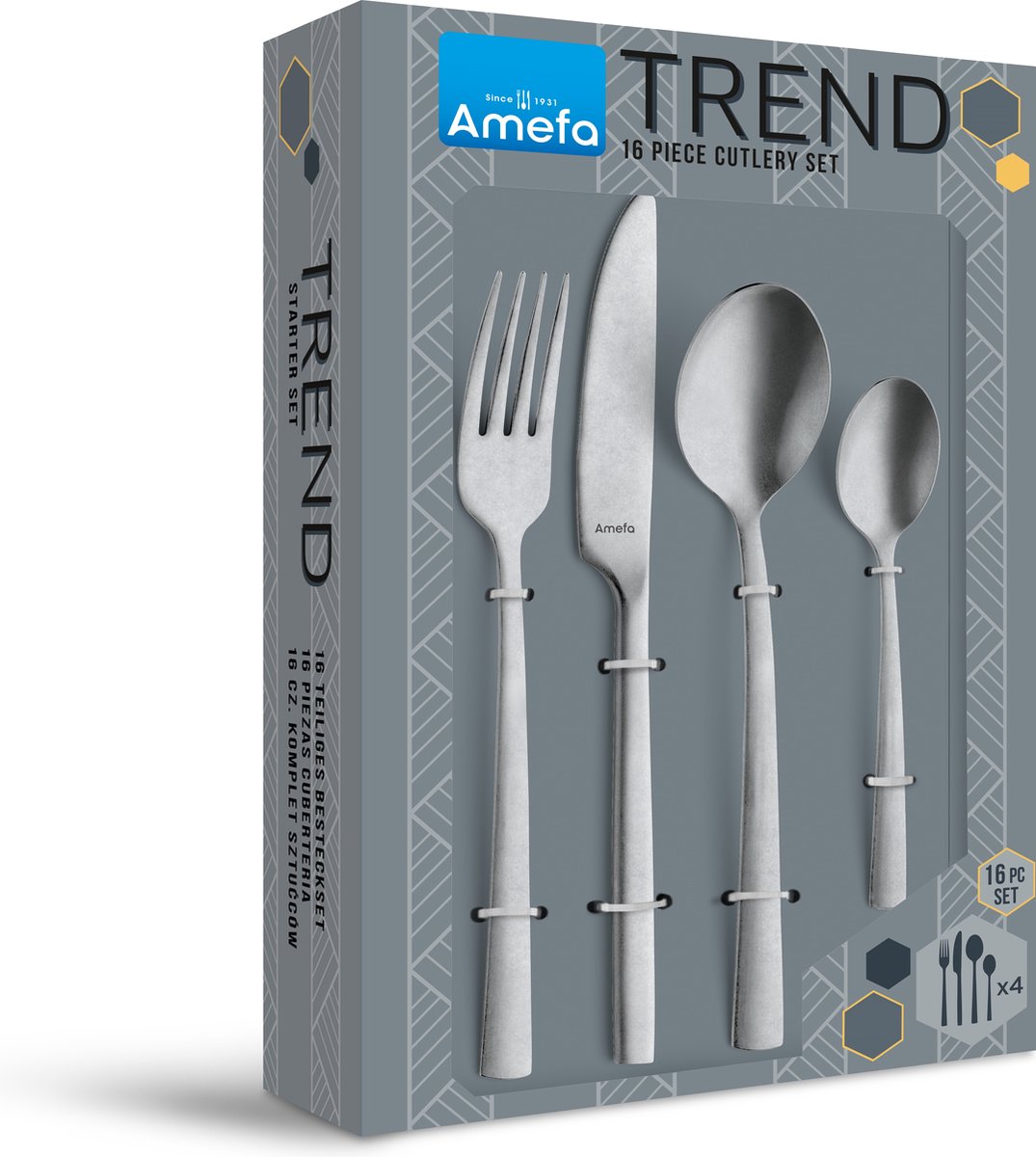 Wat vinden we goed aan de Amefa Manille 16-delige bestekset Stonewash