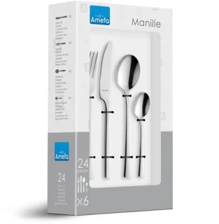 Amefa Manille Mirror 24-delige bestekset zilverkleurig