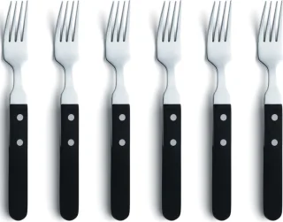 Amefa Pizza Steakvorken Zwart 6 Stuks