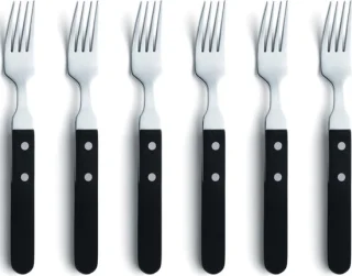 Amefa Pizza Steakvorken Zwart 6 Stuks