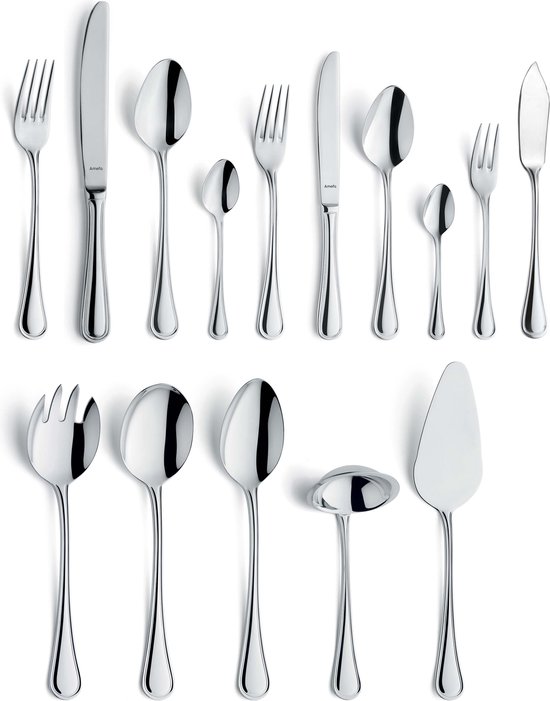 Amefa Rossini 66-delig bestekset RVS hoogglans zilver voor 6 personen review
