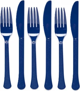 Amscan Feestbestek set 48-delig donkerblauw kunststof
