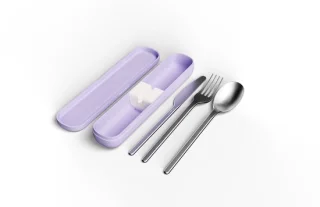 Amuse Nello bestekset lavender, 3-in-1 met vork, mes en lepel