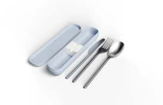 Amuse Nello Bestekset slate – Vork, mes en lepel