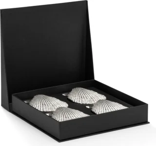 Anovi Luxe Zilvertinnen Amuse Schelpen Set 4