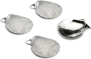 Anovi Luxe Zilvertinnen Amuse Schelpen Set 4
