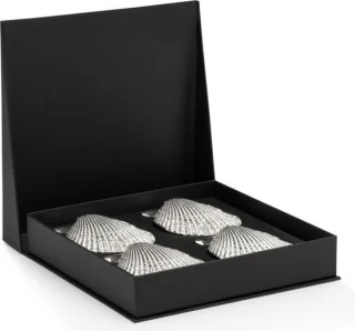 Anovi Luxe Zilvertinnen Amuse Schelpen Set 4