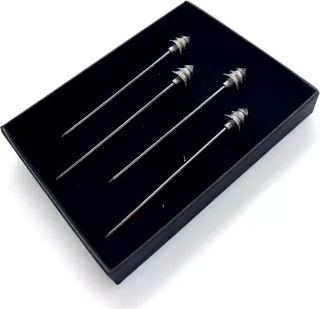 Anovi Tapasprikkers Kerstboom Zilvertin 8 cm Set van 4