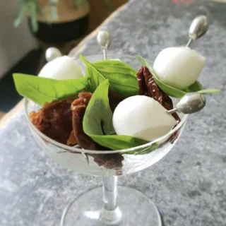 Anovi Tapasprikkers Olijfmotief Zilvertin 4 Stuks