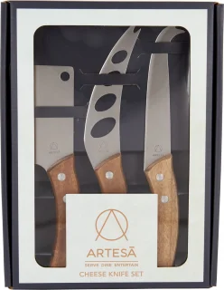 Artesà Kaasmessen Set 3 RVS Acacia Hout
