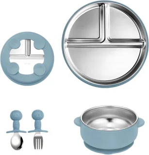 Babybestek 4-delig met silicone kom