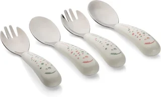 Babybestekset 4-delig gebroken wit met patroon