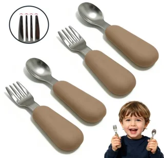 Babybestekset vork en lepel, 2 sets