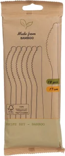Bamboe bestek set 18-delig 17 cm voor BBQ en camping