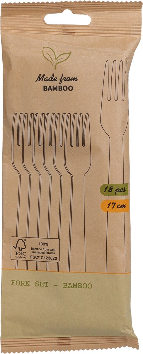 Bamboe Bestekset 36-delig Wegwerp 17 cm