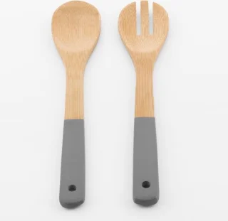 Bamboe Vork en Lepel Grijs