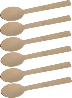 Bamboe wegwerp bestek set 54-delig mes lepel vork 17 cm