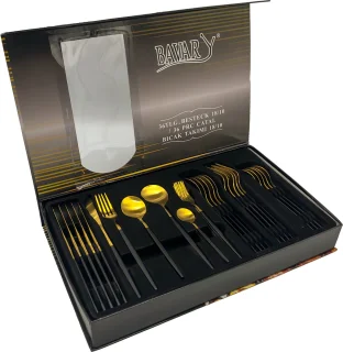 Bavary 36-delige bestekset zwart/goud voor 6 personen