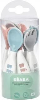 Béaba Ergonomisch Bestekset Peuter 10-delig Roze Blauw Grijs