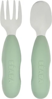 Béaba Kinderbestek 2-delig Lepel & Vork Sage Green