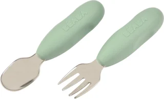 Béaba Kinderbestek 2-delig Lepel & Vork Sage Green
