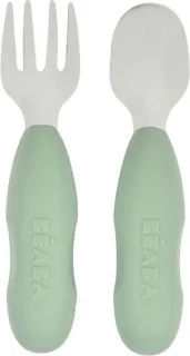 Béaba Kinderbestek 2-delig Lepel & Vork Sage Green