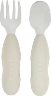 Béaba Kinderbestek Set Roestvrijstaal Lepel & Vork Velvet Grey