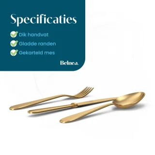 Belnea Luxe Bestekset Goud 20-delig 4 Persoons